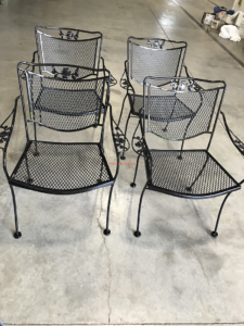 black powder coated lawn chairs