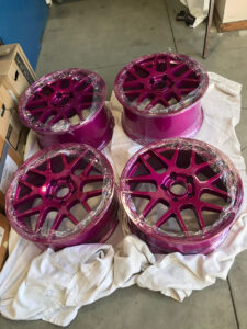 purple powder coated star wheels
