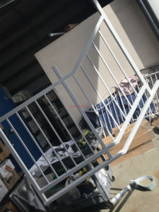 white powder coating railing